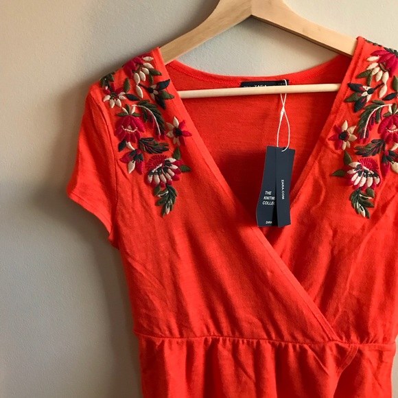 Zara Dresses & Skirts - 🎀NEW🎀ZARA Floral Embroidered Mini Dress